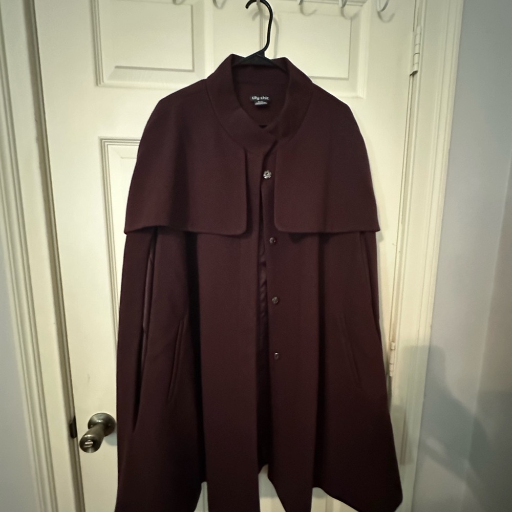 City Chic Deep Burgundy Women's Cape